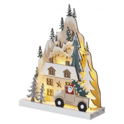 Emos karácsonyi tájkép beltéri/meleg fehér/időzítős fa karácsonyi LED dekoráció (DCWW17)