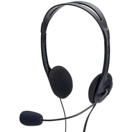 Ednet Headset mikrofonos fejhallgató fekete (83022)