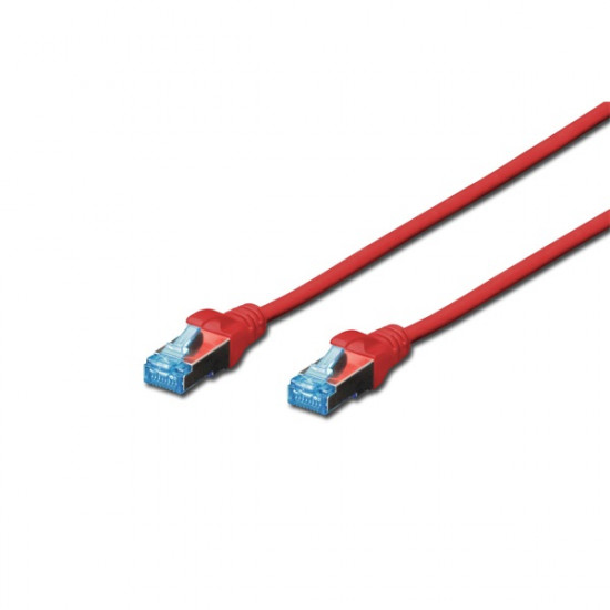 DIGITUS CAT5e SF/UTP PVC 10m piros patch kábel