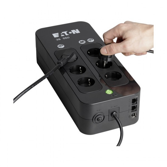 EATON UPS 3S (3+3 Schuko) 550VA (330 W) OFFLINE szünetmentes tápegység, torony - USB interfész felügyeleti szoftverrel EATON UPS 3S (3+3 Schuko) 550VA (330 W) OFFLINE szünetmentes tápegység, torony - USB interfész felügyeleti szoftverrel