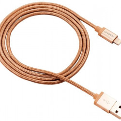 Canyon USB-Lightning fonott burkolatú kábel aranyszínű (CNS-MFIC3GO)