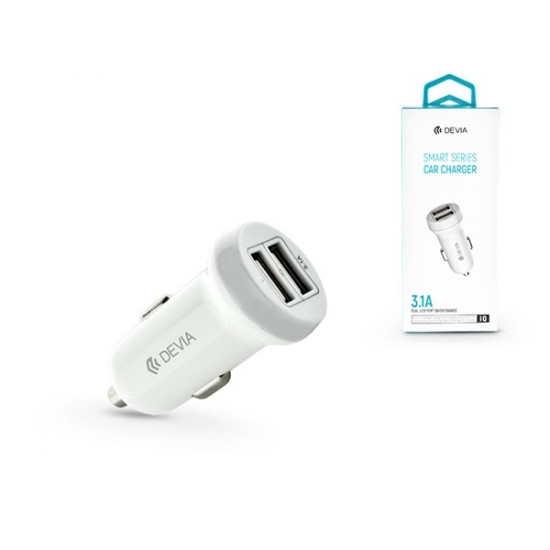 Devia Dual USB szivargyújtós töltő adapter 5V/3,1A fehér (ST330810)