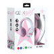 KONIX MYTHICS Geek Girl Crystal PS4 Vezetékes Gaming Stereo Mikrofonos Fejhallgató - Fehér/Pink (KX-GG-GH/CRYSTAL)