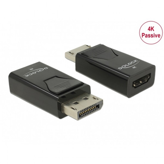 DELOCK Átalakító Displayport 1.2 male to HDMI female 4K passzív, fekete (66234)