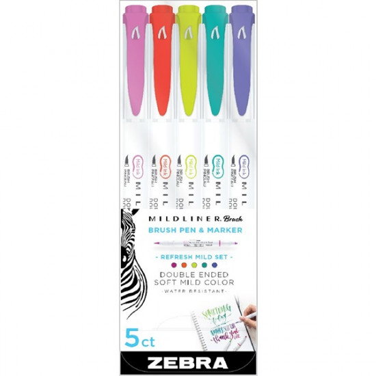 Zebra Mildliner Brush Refresh 5db-os kettős végű ecset marker (79405)