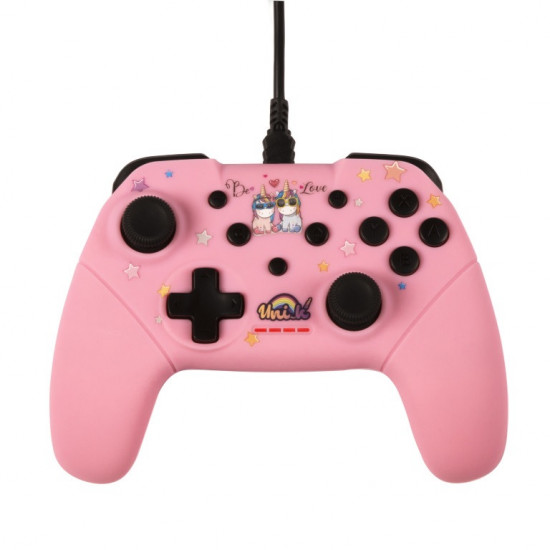 KONIX - UNIK Be Love Nintendo Switch/PC Vezetékes kontroller - Rózsaszín (KX-UNIK-SW-PAD-LOVE)