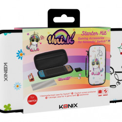 KONIX - UNIK Be Cool Nintendo Switch Kezdőcsomag (Tok + Üvegfólia + Törlőkendő + Játéktartó + Füllhalgató) (KX-NS-SK-UNIK)