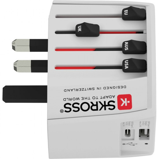 Skross MUVUSB-A-C USB/Type-C töltő bemenettel világutazó adapter