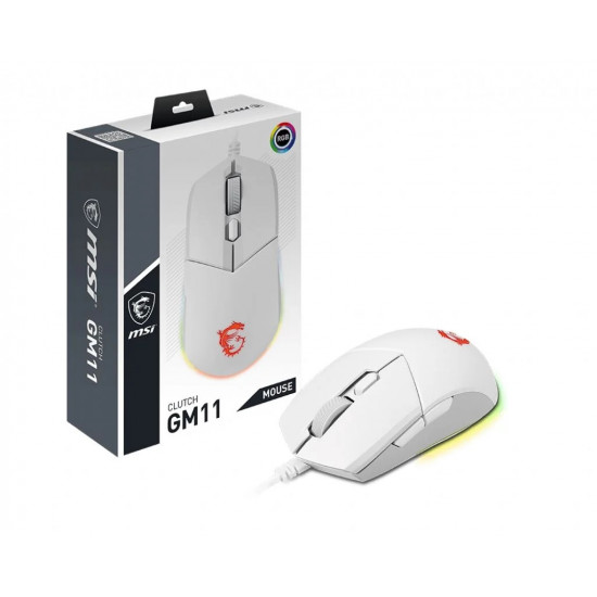 MSI Clutch GM11 USB Optikai GAMING Egér - Fehér (S12-0401950-CLA) MSI Clutch GM11 USB Optikai GAMING Egér - Fehér (S12-0401950-CLA)