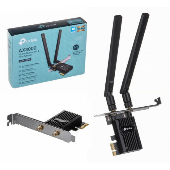 TP-LINK Wireless Adapter PCI-Express Dual Band AX3000 Wifi 6 Bluetooth, Archer TX55E