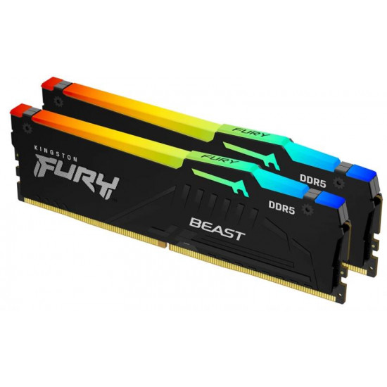 KINGSTON FURY DDR5 16GB 5200MHz CL36 DIMM (Kit of 2) Beast RGB EXPO Memória KINGSTON FURY DDR5 16GB 5200MHz CL36 DIMM (Kit of 2) Beast RGB EXPO Memória