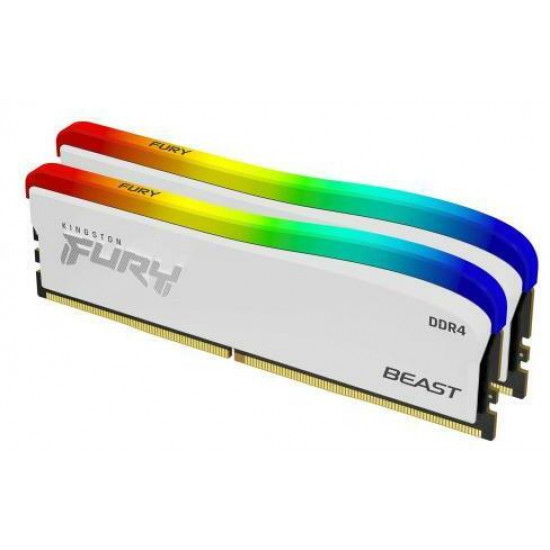 KINGSTON FURY Memória DDR4 32GB 3200MHz CL16 DIMM (Kit of 2) Beast White RGB SE