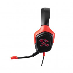 KONIX NARUTO Akatsuki Vezetékes Gaming 2.0 Stereo Mikrofonos Fejhallgató - Fekete/Piros (KX-GH-CLOUD-BK)