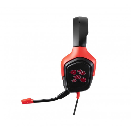 KONIX NARUTO Akatsuki Vezetékes Gaming 2.0 Stereo Mikrofonos Fejhallgató - Fekete/Piros (KX-GH-CLOUD-BK)