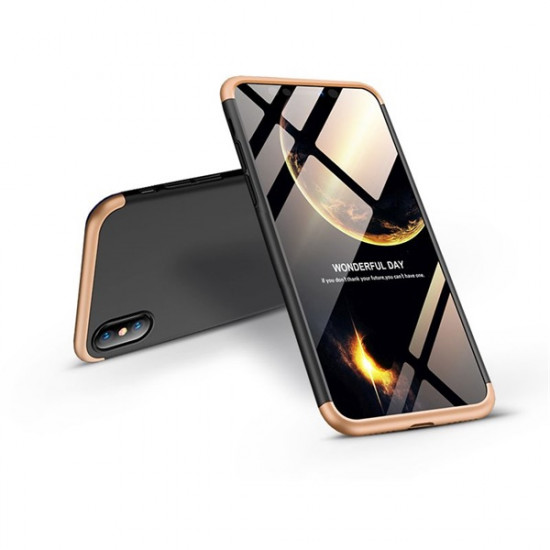 GKK 360 Full Protection 3in1 iPhone XS Max fekete/arany hátlap (GK0231)