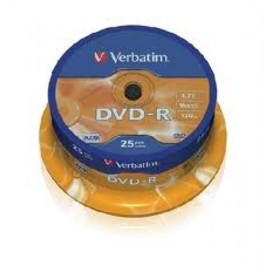 VERBATIM DVDV-16B25 DVD-R cake box DVD lemez 25db/csomag VERBATIM DVDV-16B25 DVD-R cake box DVD lemez 25db/csomag