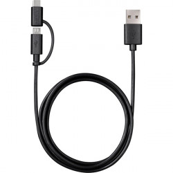 Varta 1m 2in1 USB - microUSB/Type C fekete adat- és töltőkábel (57948101401)
