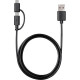 Varta 1m 2in1 USB - microUSB/Type C fekete adat- és töltőkábel (57948101401) Varta 1m 2in1 USB - microUSB/Type C fekete adat- és töltőkábel (57948101401)
