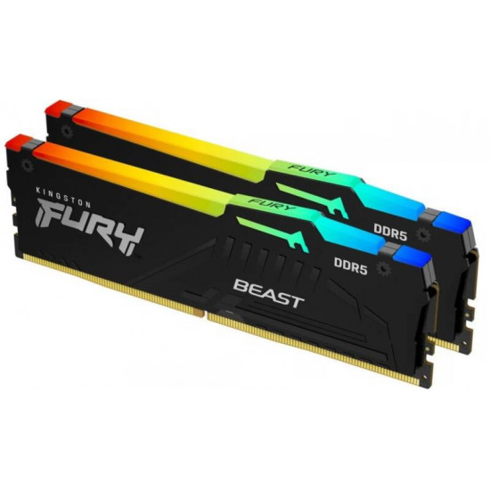 KINGSTON FURY Memória DDR5 32GB 4800MHz CL38 DIMM (Kit of 2) Beast RGB