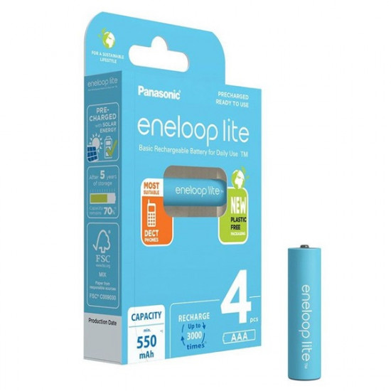 Panasonic Eneloop AAA 550mAh mikro ceruza akkumulátor 4db (BK-4LCCE/4BE)