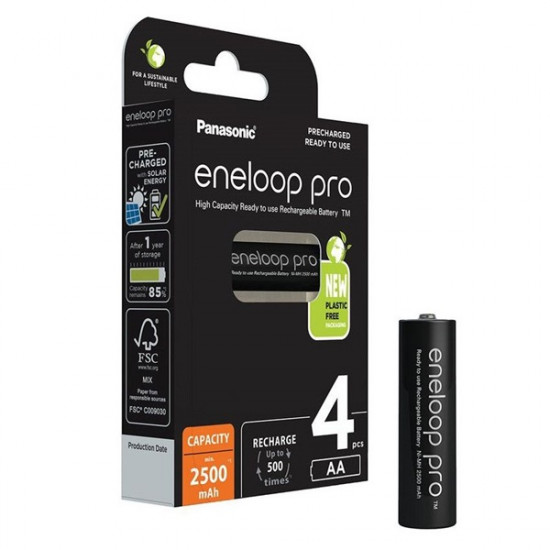 Panasonic Eneloop AA 2500mAh ceruza akkumulátor 4db (BK-3HCDE/4BE)