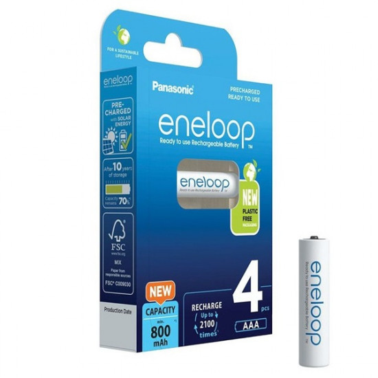 Panasonic Eneloop AAA 800mAh mikro ceruza akkumulátor 4db (BK-4MCDE/4BE)