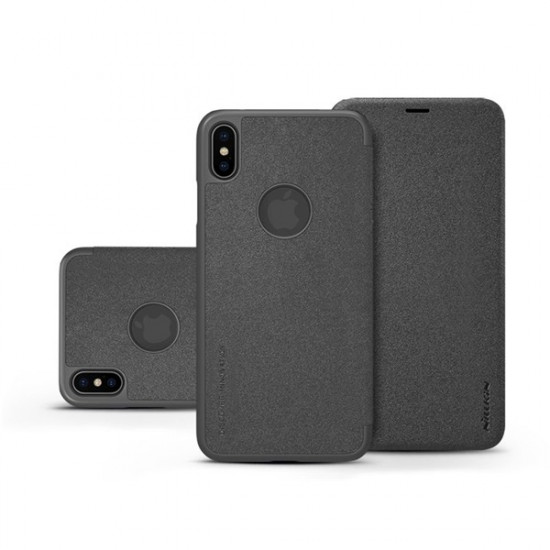 Nillkin Sparkle Logo iPhone XS Max fekete oldalra nyíló tok (NL164741)