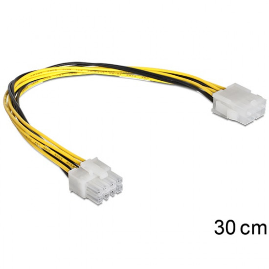 KAB Delock molex 4pin apa/4 x 2pin ventillátor tápkábel - 0,3m (83343)