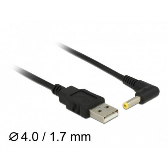 Delock USB tápkábel > DC 4,0 x 1,7 mm apa 90  1,5 m hosszú (85544)