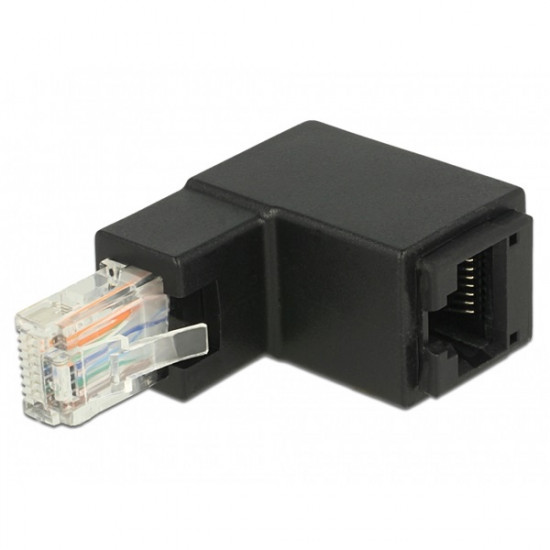 ADA Delock RJ45 apa L alakú > RJ45 anya Cat.6 UTP adapter (86424)