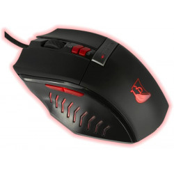 KONIX - DRAKKAR PC Runemaster Evo Egér Vezetékes Gaming 2500DPI, Fekete-Piros