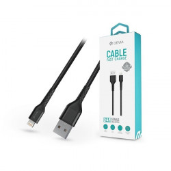 Devia Gracious Series USB - Lightning adat- és töltőkábel 2m, 5V/2.1A fekete (ST348693)