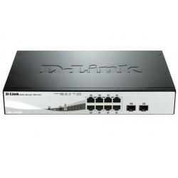 D-LINK Switch 8x1000Mbps(8xPOE) + 2xGigabit SFP Menedzselhető Rackes, DGS-1210-08P/E