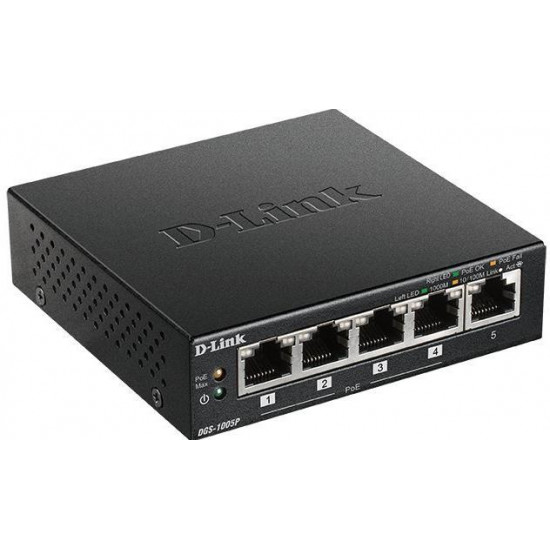 D-Link DES-1005P/E 10/100Mbps 5 portos PoE switch