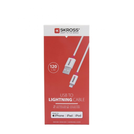 Skross 1,2m USB/Lightning adat- és töltőkábel (USB-TO-LIGHT-120) Skross 1,2m USB/Lightning adat- és töltőkábel (USB-TO-LIGHT-120)