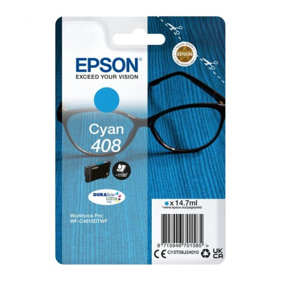 Epson 408 DURABrite Ultra tintapatron cián (C13T09J24010)