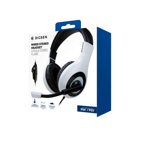 BigBen V1 PS4/PS5 sztereo fehér gamer headset (2807365)