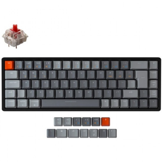 Keychron K6 RGB Bluetooth angol Gateron G Pro Red billentyűzet Aluminum frame (K6-Q1-UK)