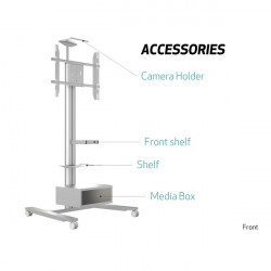 Multibrackets gurulós padló állvány 180 HD Single, 55-80, ezüst