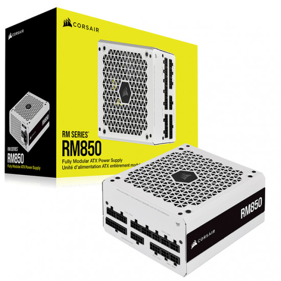 CORSAIR RM Series RM850 850 Watt 80 PLUS GOLD Fully Modular Ultra-low Noise Power Supply White