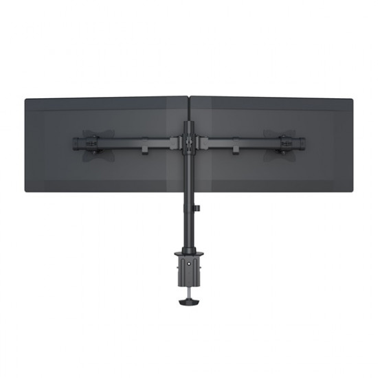 Multibrackets asztali rögzítő Deskmount Basic Dual, dönthető, forgatható 15-27 8kg/monitor fekete  (7350073733309)