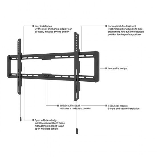 Multibrackets M Universal fali tartó 40-70 fekete (7350073731015)