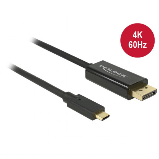 Delock USB Type-C > Displayport kábel 2 m, fekete (85256)