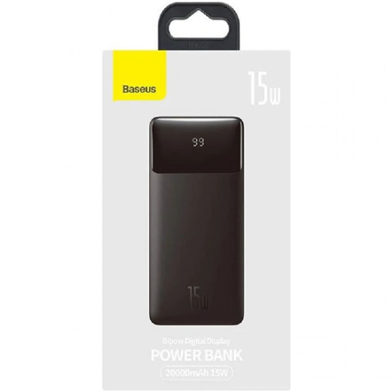 Baseus Bipow PPBD050101 20000mAh LCD Quick Charge PD 15W fekete power bank (BAS618216)