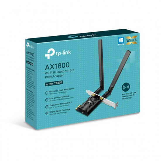 TP-LINK Archer TX20E PCI-Express Dual Band AX1800, Wireless és Bluetooth 5.2 Adapter