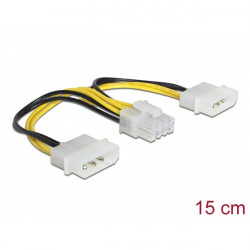 Delock tápkábel 8 pines EPS > 2 x 4 pines molex 15 cm (83410)