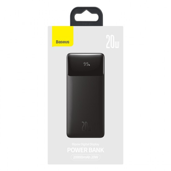 Baseus Bipow PPBD050402 30.000 mAh, 20W, fehér Micro-USB kábel, 25cm kijelzős power bank (PPBD050402)