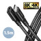 Axagon 1,5m USB C fekete hosszabbító kábel (BUCM32-CF15AB)