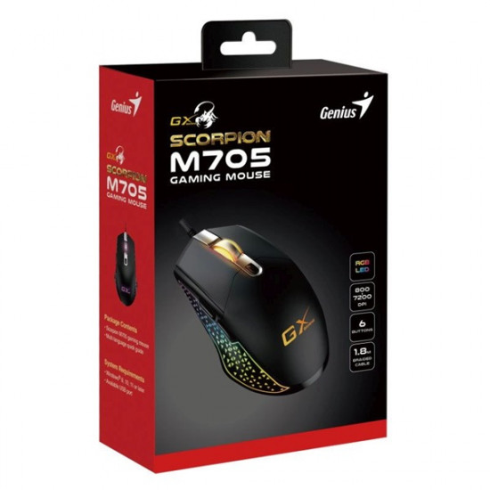 Genius Scorpion M705 fekete gamer egér (31040008400)