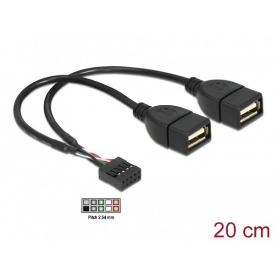 DELOCK Delock cable USB 2.0 type-A 2 x female to pin header (83292)